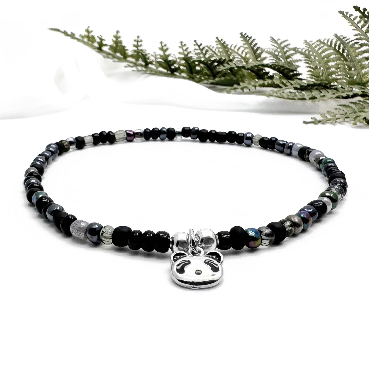 Panda Charm Seed Bead Anklet - Colour Choice