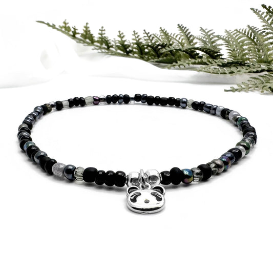 Panda Charm Seed Bead Anklet - Colour Choice