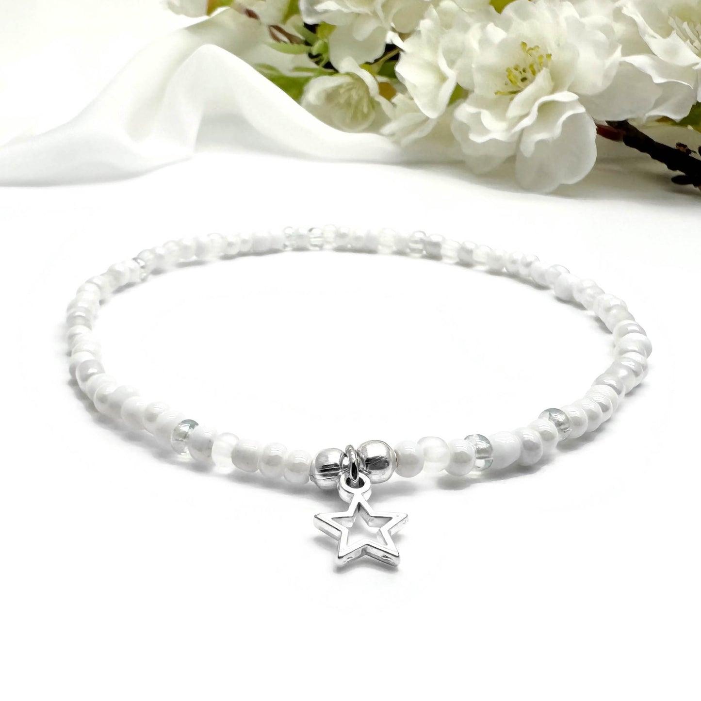 Small Star Seed Bead Anklet - Colour Choice