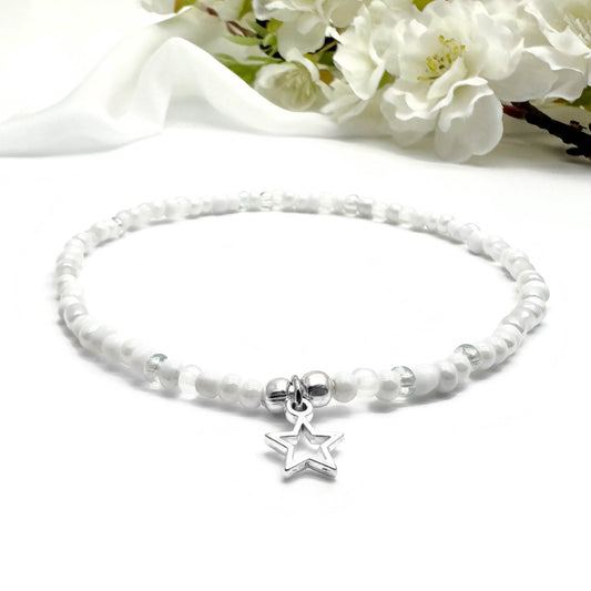Small Star Seed Bead Anklet - Colour Choice