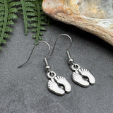 Baby Feet Earrings, Silver Plated Charms Nickel Free Hooks