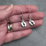 Baby Feet Earrings, Silver Plated Charms Nickel Free Hooks