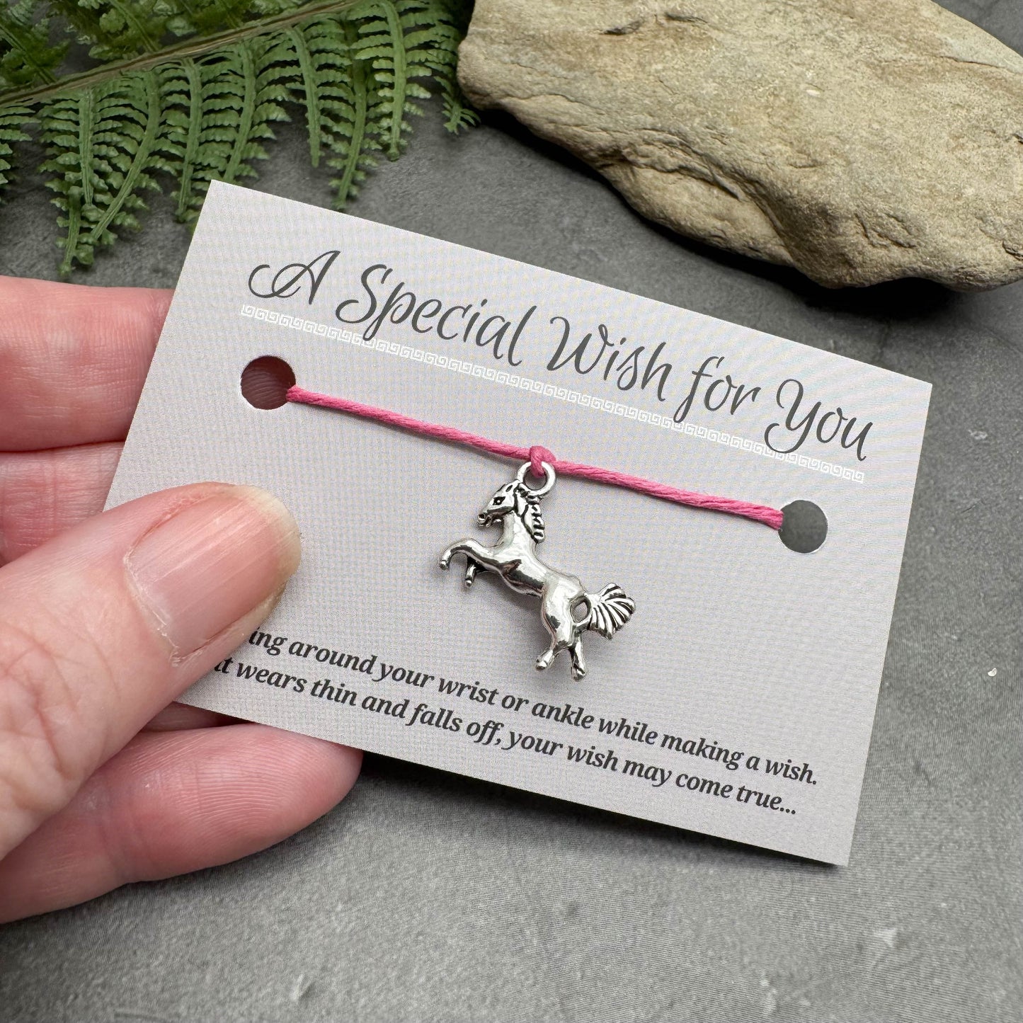 Horse Charm Hemp Wish Bracelet - Colour Choice