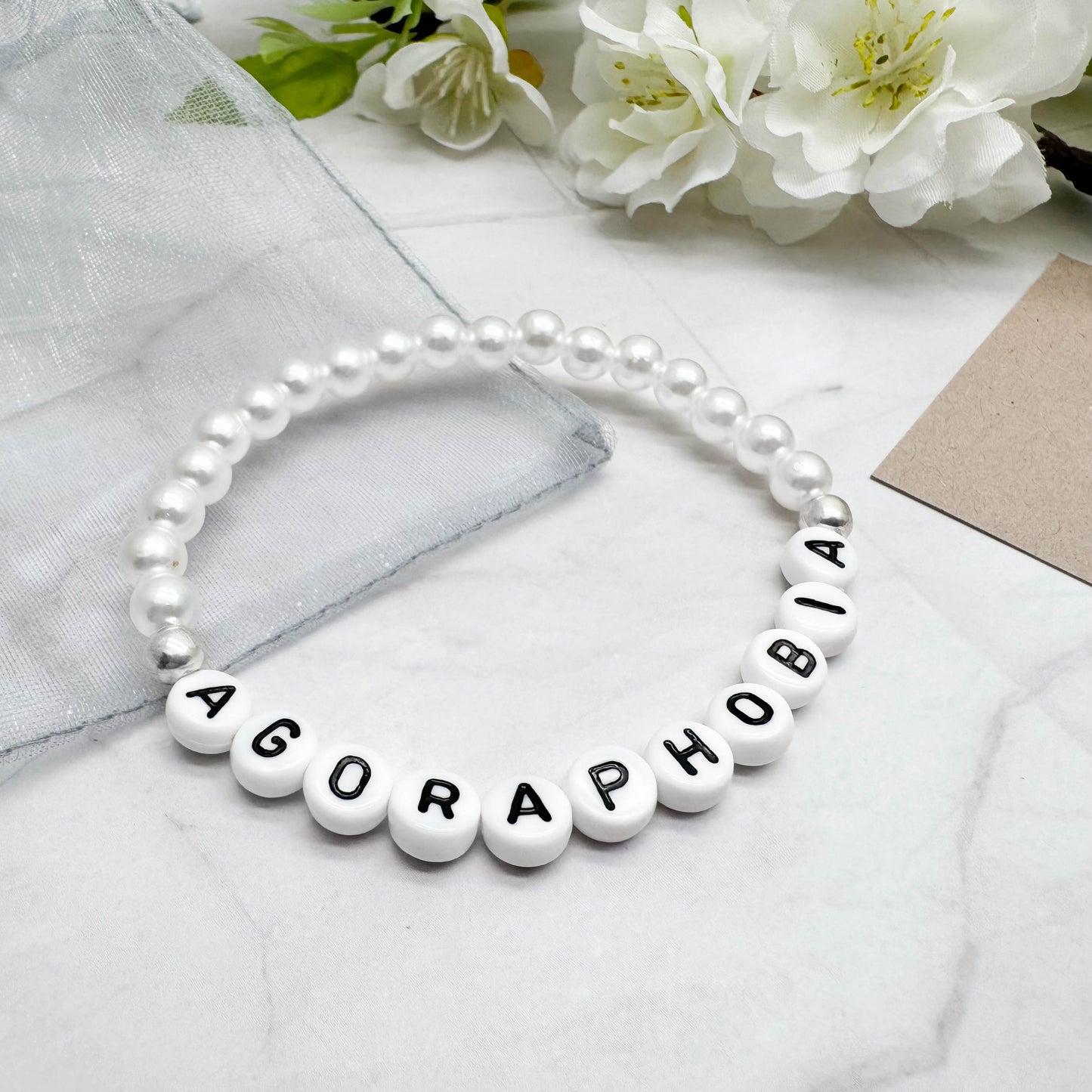 AGORAPHOBIA Medical Alert Bracelet - Acrylic Letter Beads
