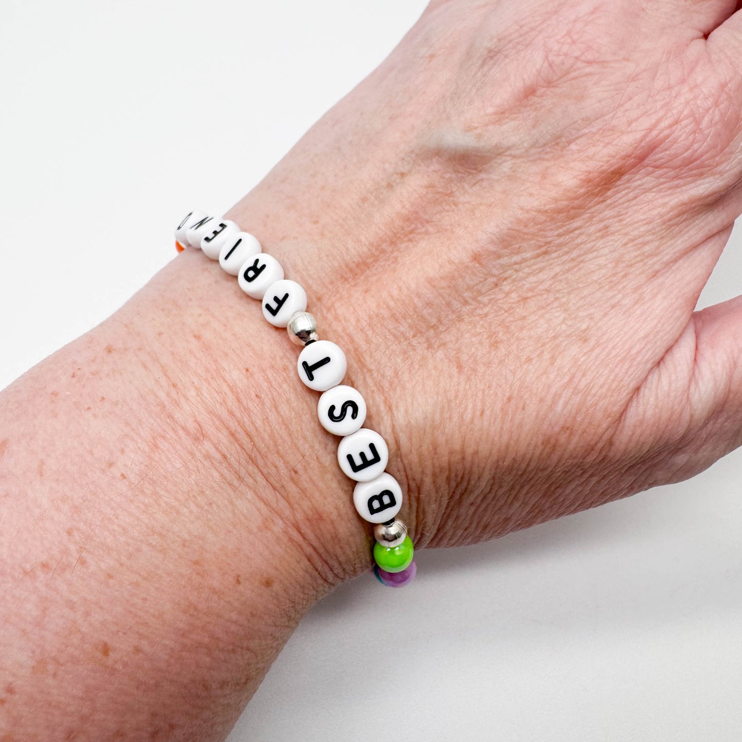 BEST FRIEND Message Bracelet - Acrylic Letter Beads
