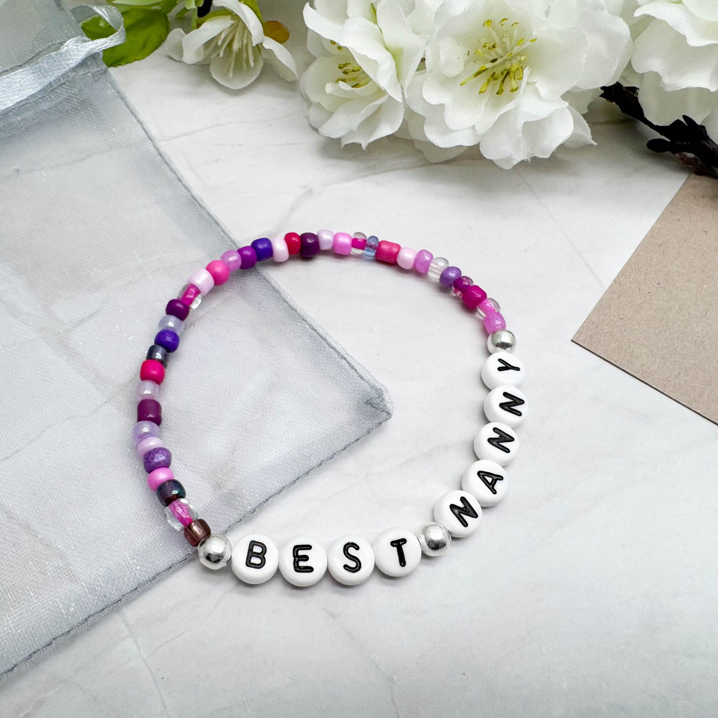 BEST NANNY Family Bracelet - Glass Seed Beads