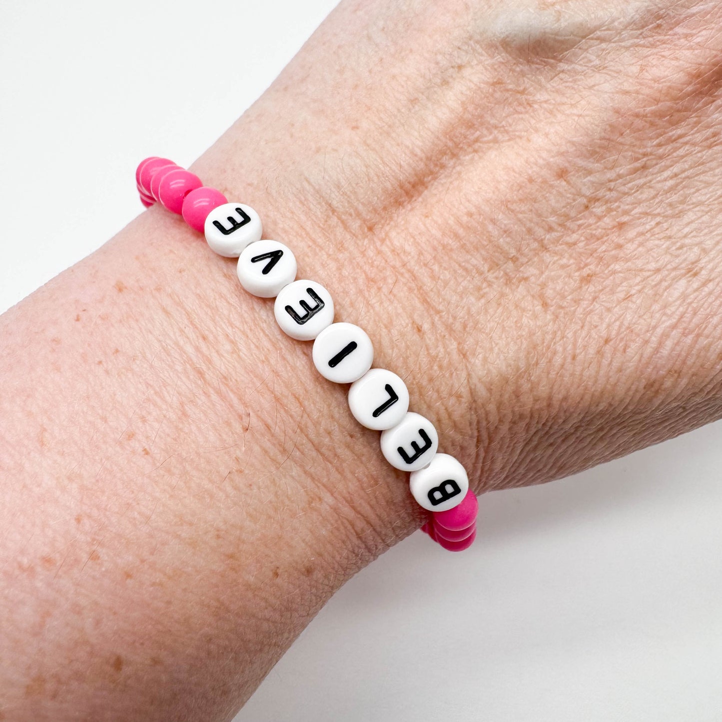 BELIEVE Message Bracelet - Acrylic Letter Beads
