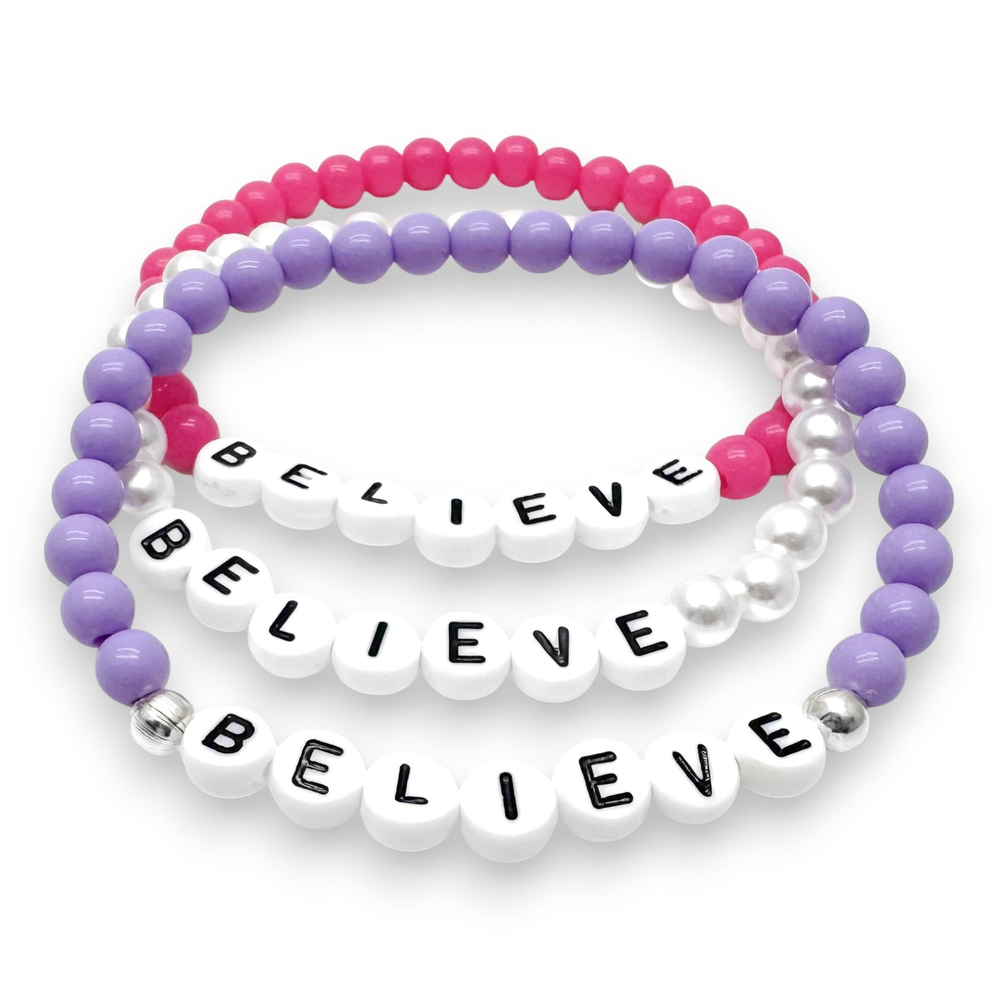BELIEVE Message Bracelet - Acrylic Letter Beads