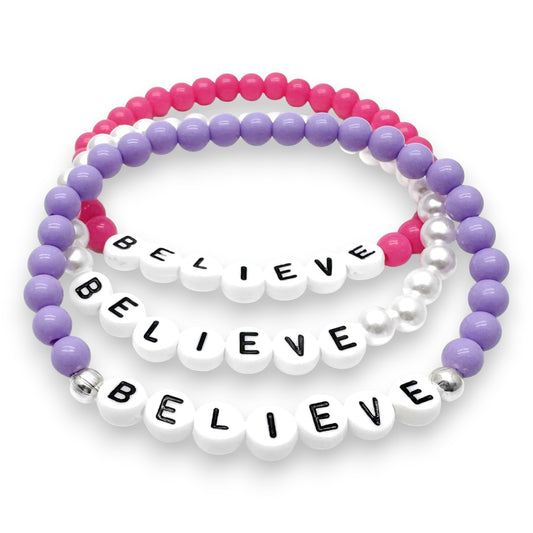 BELIEVE Message Bracelet - Acrylic Letter Beads
