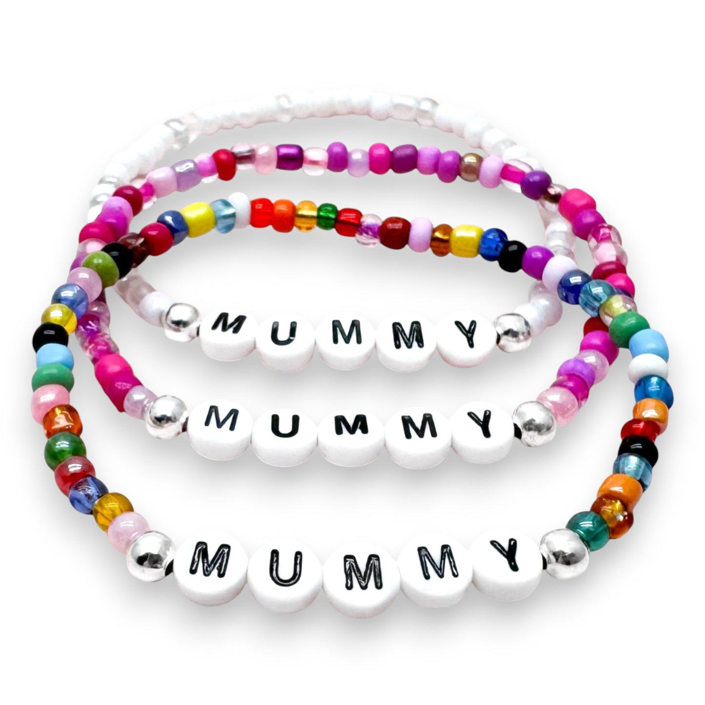 MUMMY Family & Love Bracelet - Glass Seed Beads