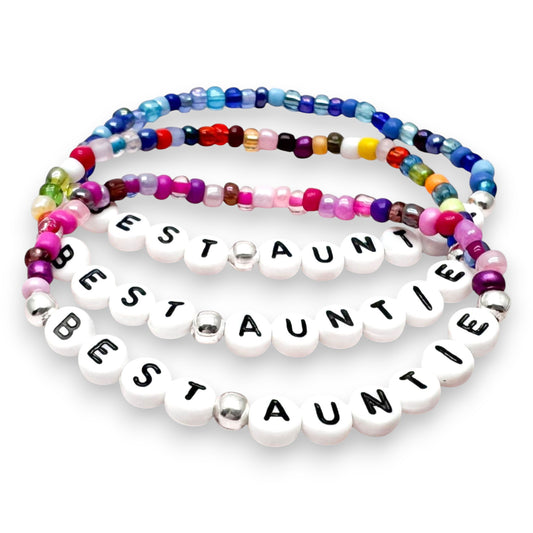 BEST AUNTIE Family Bracelet - Glass Seed Beads