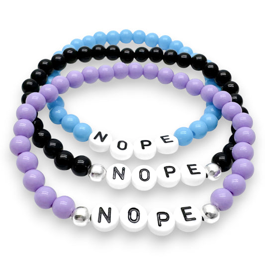 NOPE Message Bracelet - Acrylic Letter Beads