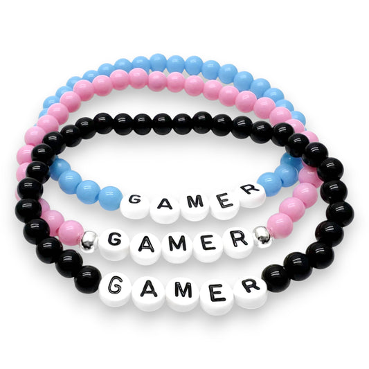 GAMER Message Bracelet - Acrylic Letter Beads