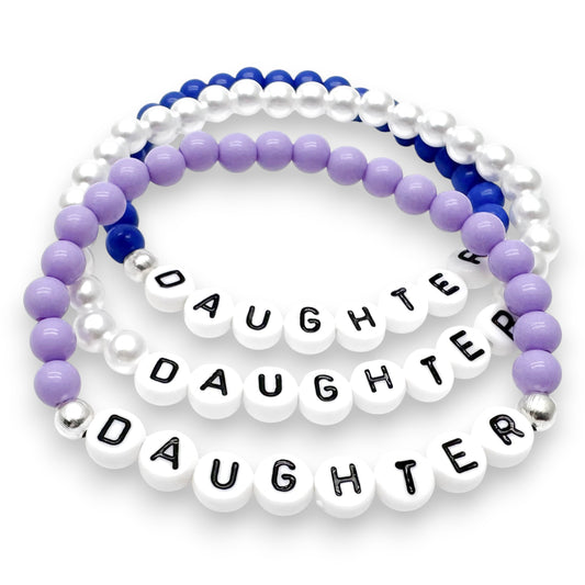 DAUGHTER Family Message Bracelet - Acrylic Letter Beads