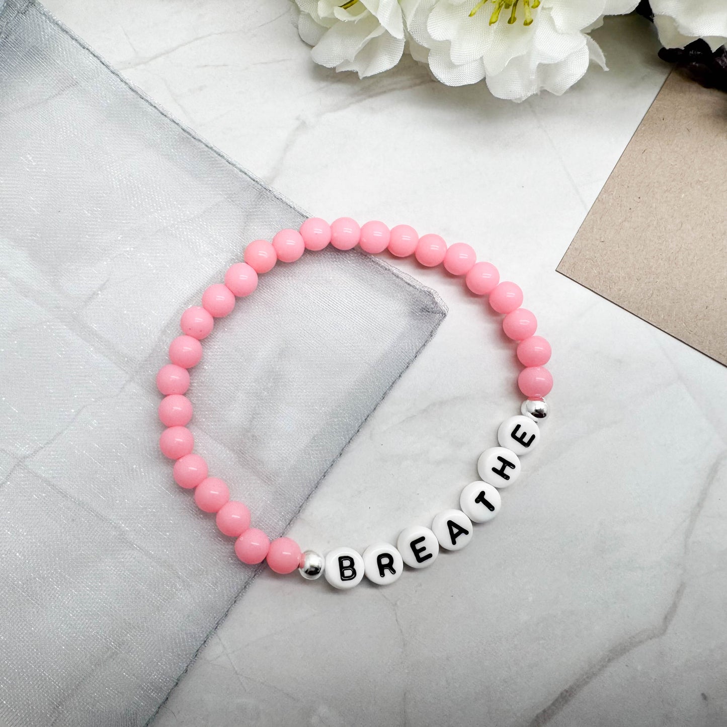 BREATHE Message Bracelet - Acrylic Letter Beads