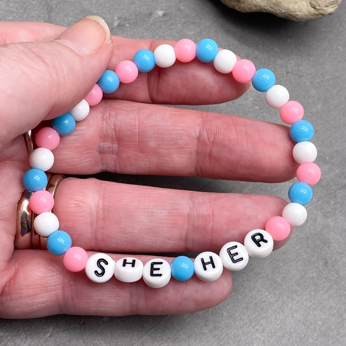PRONOUNS Personalised Acrylic Bead Bracelet