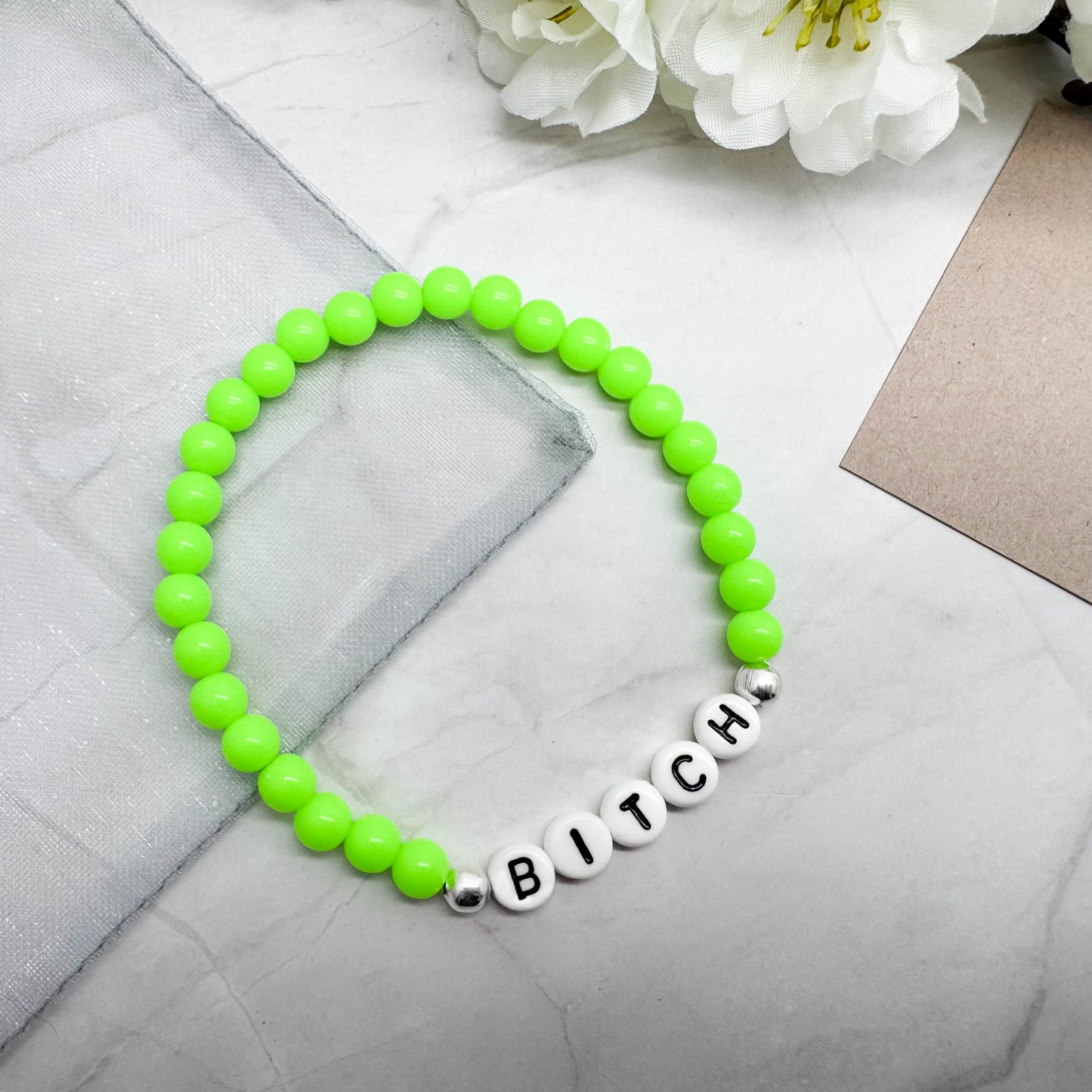 BITCH Message Bracelet - Acrylic Letter Beads