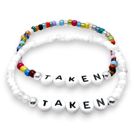 TAKEN Message Bracelet - Glass Seed Beads