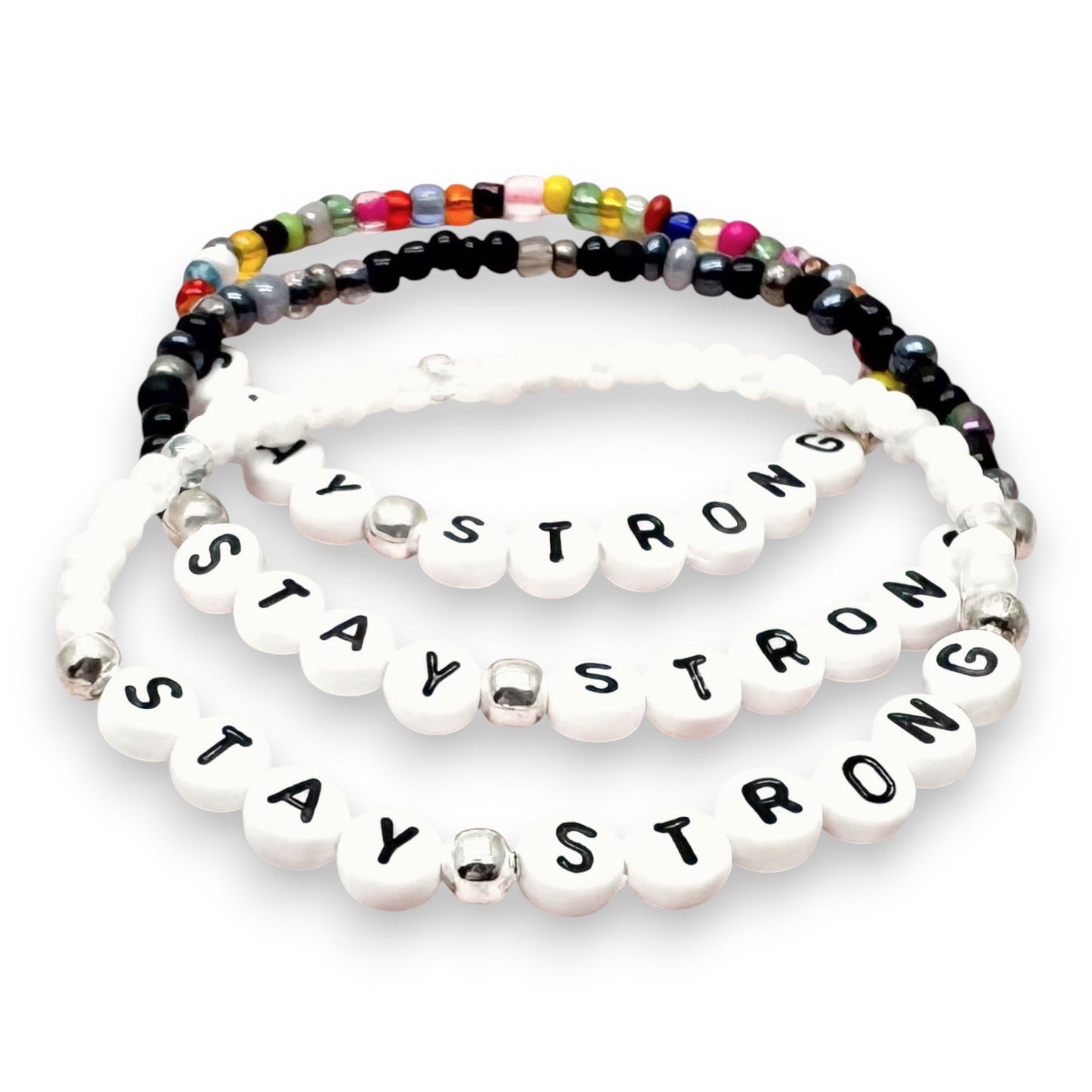 STAY STRONG Motivational Bracelet - Glass Seed Beads