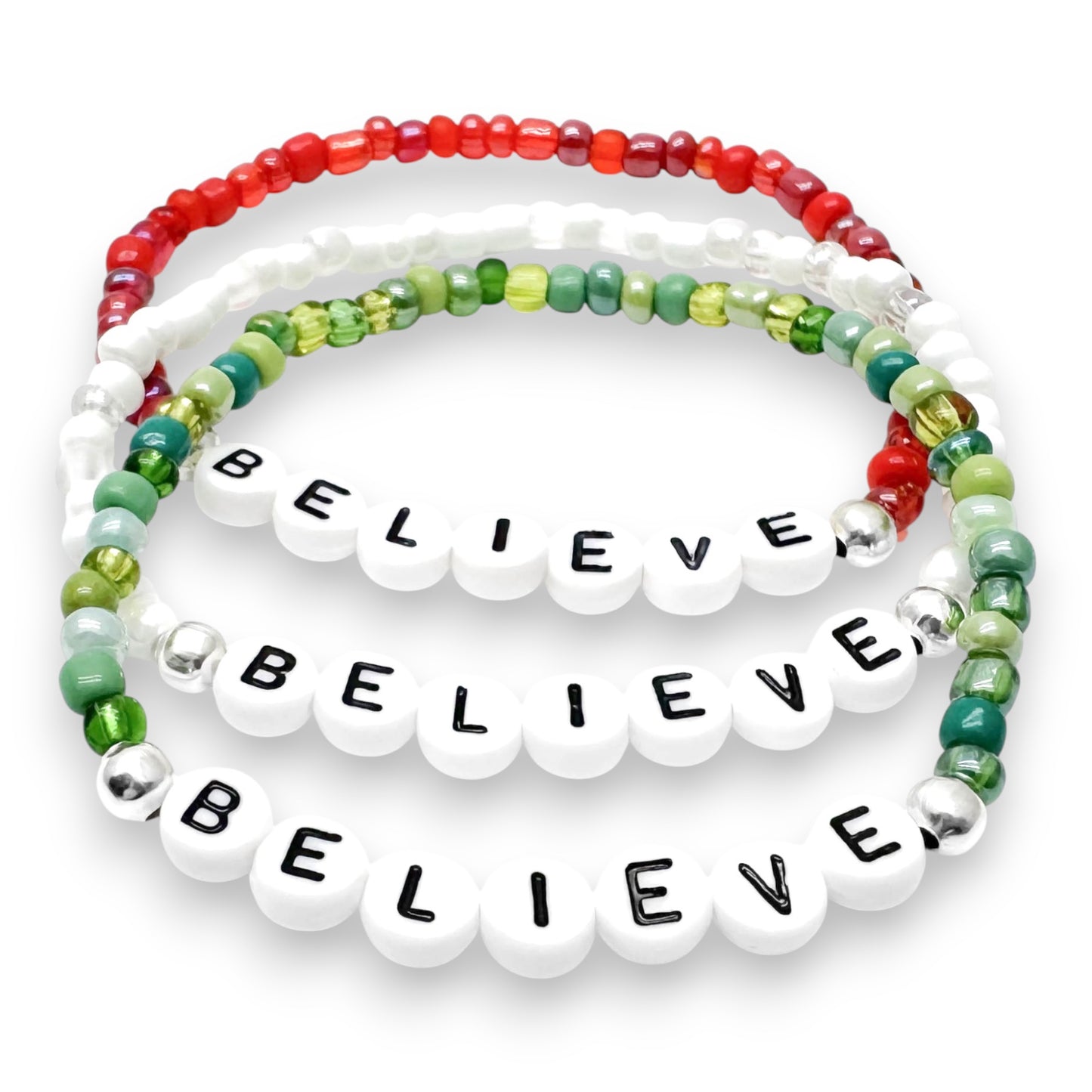 BELIEVE Inspirational Bracelet - Glass Seed Beads