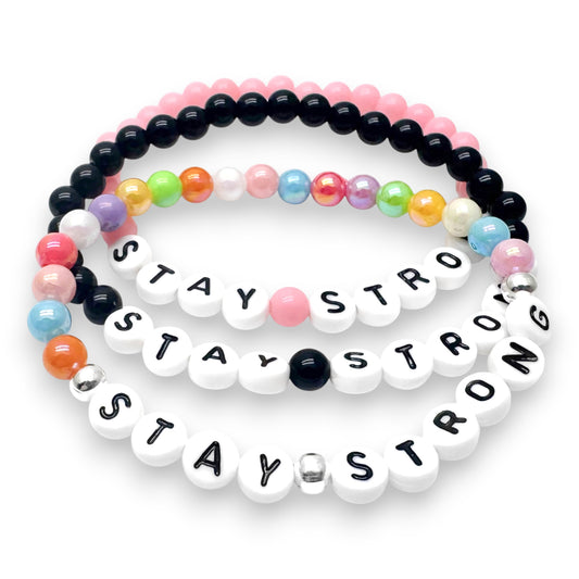 STAY STRONG Message Bracelet - Acrylic Letter Beads