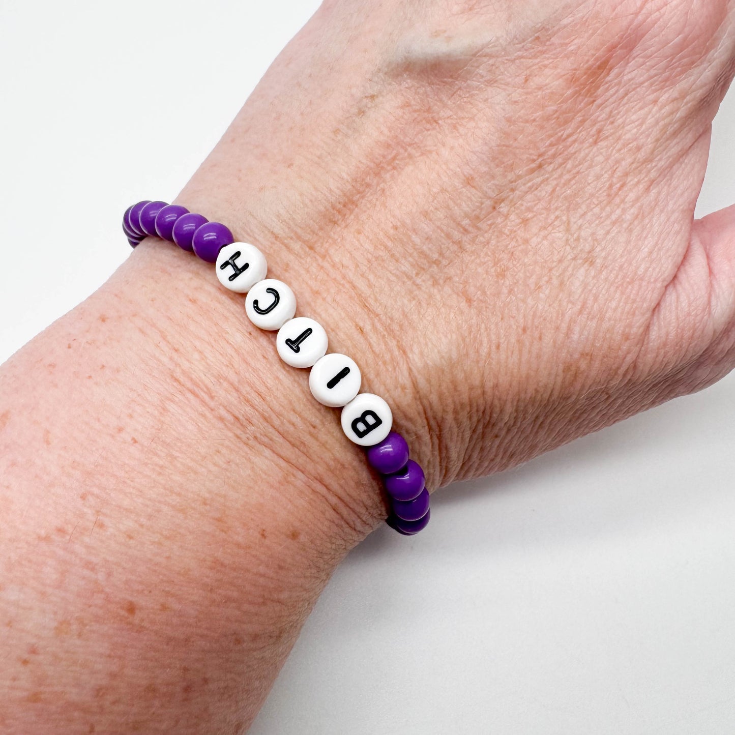 BITCH Message Bracelet - Acrylic Letter Beads