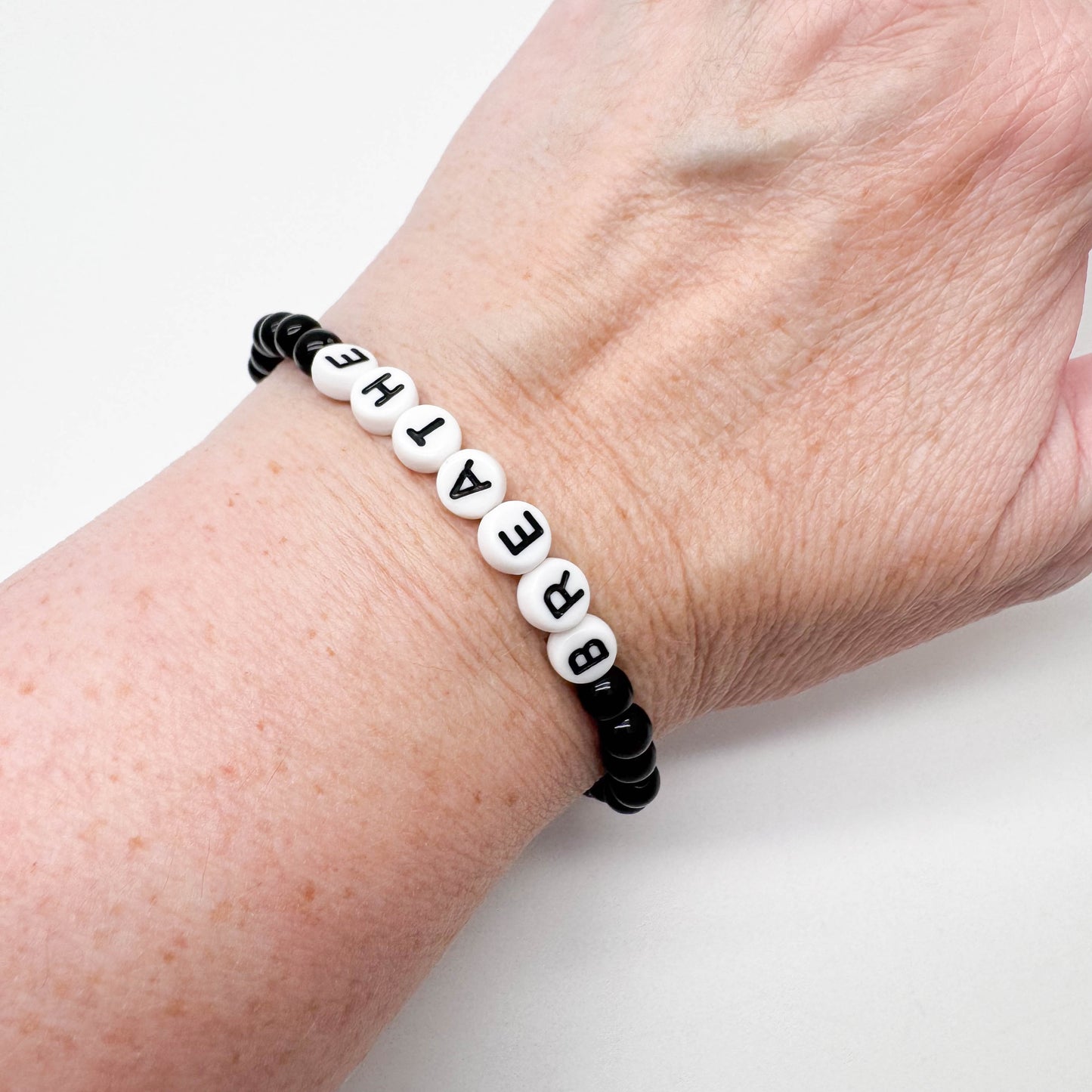 BREATHE Message Bracelet - Acrylic Letter Beads
