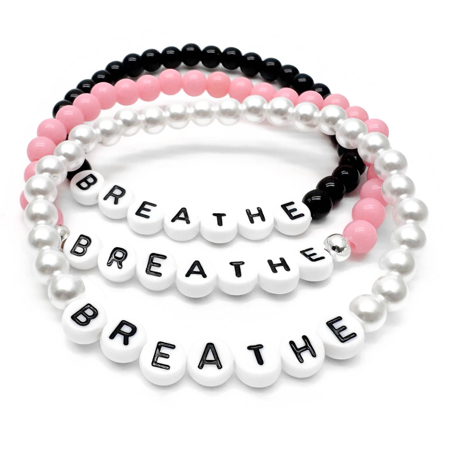 BREATHE Message Bracelet - Acrylic Letter Beads