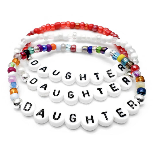 DAUGHTER Family & Love Bracelet - Glass Seed Beads