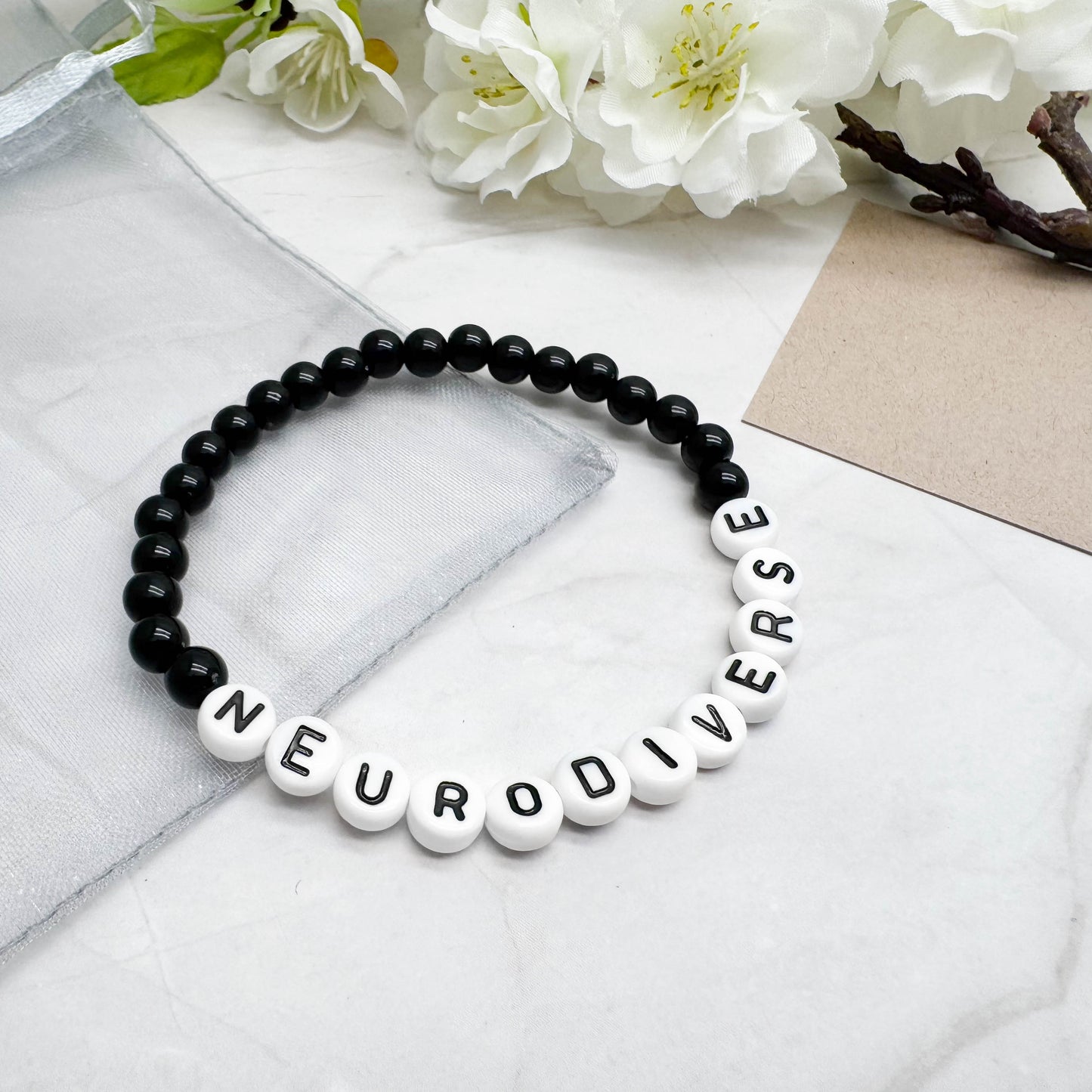 NEURODIVERSE Medical Alert Bracelet - Acrylic Letter Beads