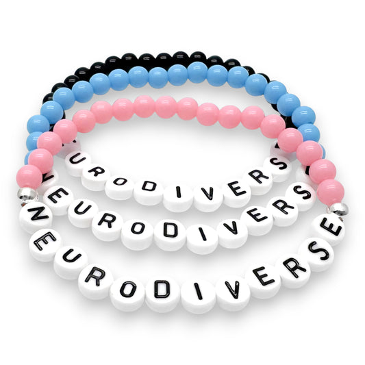 NEURODIVERSE Medical Alert Bracelet - Acrylic Letter Beads