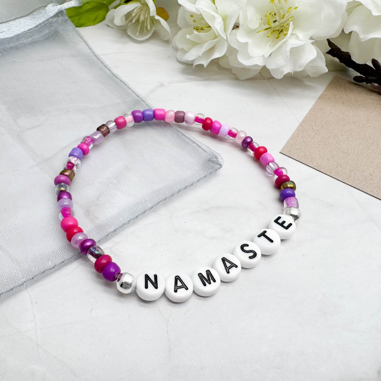 NAMASTE Inspirational Bracelet - Glass Seed Beads