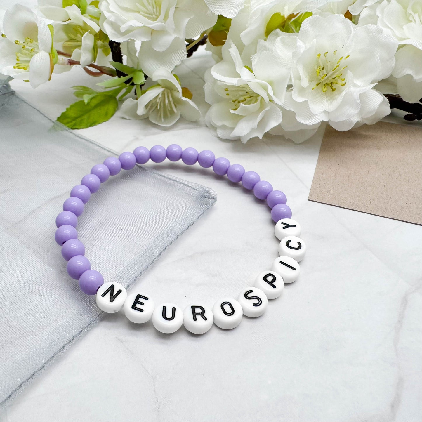 NEUROSPICY Awareness Bracelet - Acrylic Letter Beads