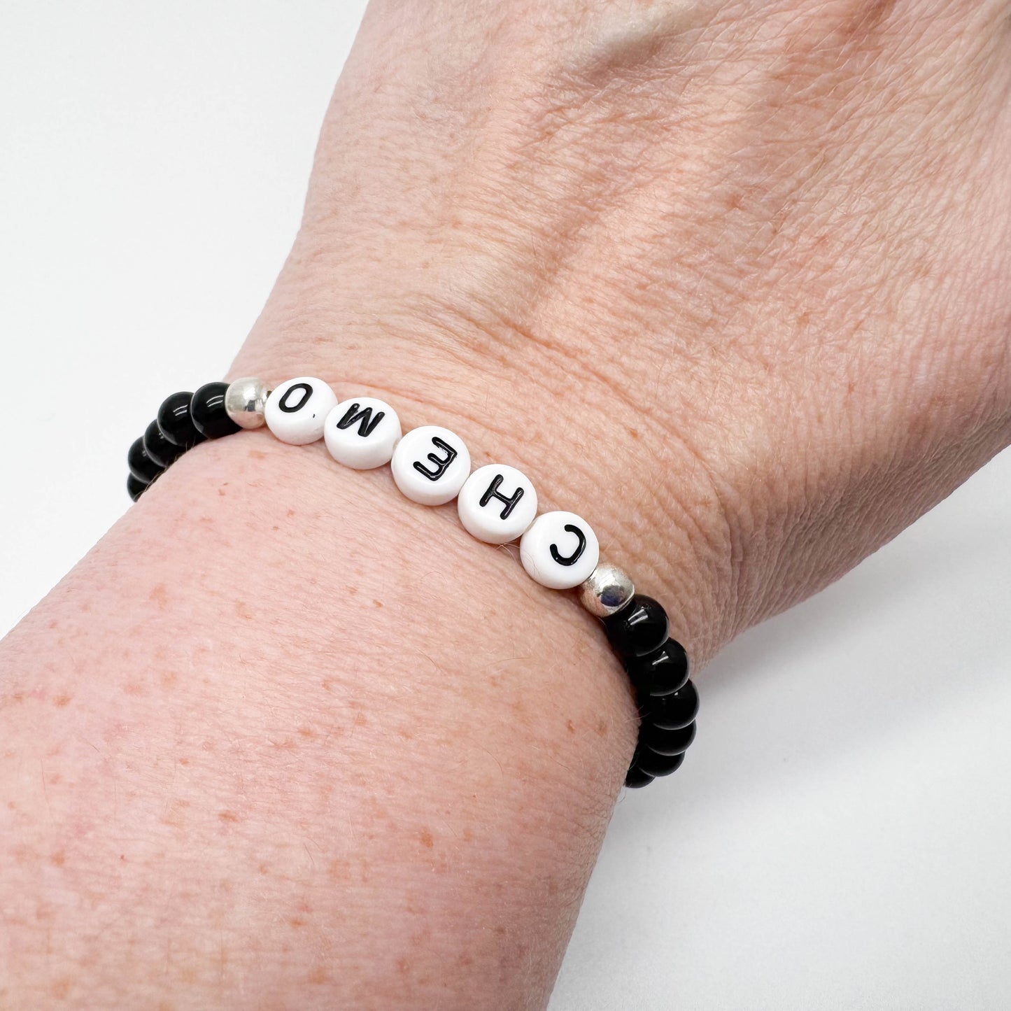 CHEMO Medical Alert Bracelet - Acrylic Letter Beads