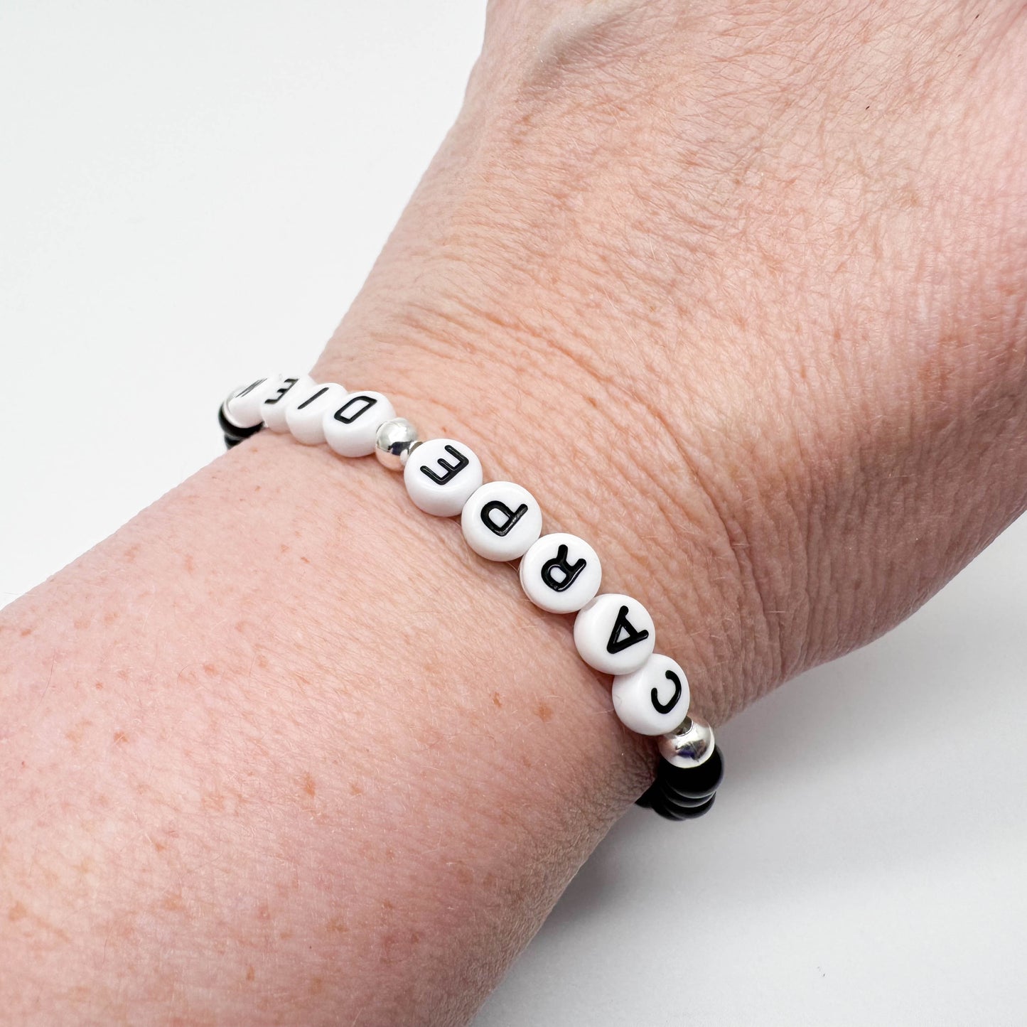 CARPE DIEM Inspirational Bracelet - Acrylic Letter Beads