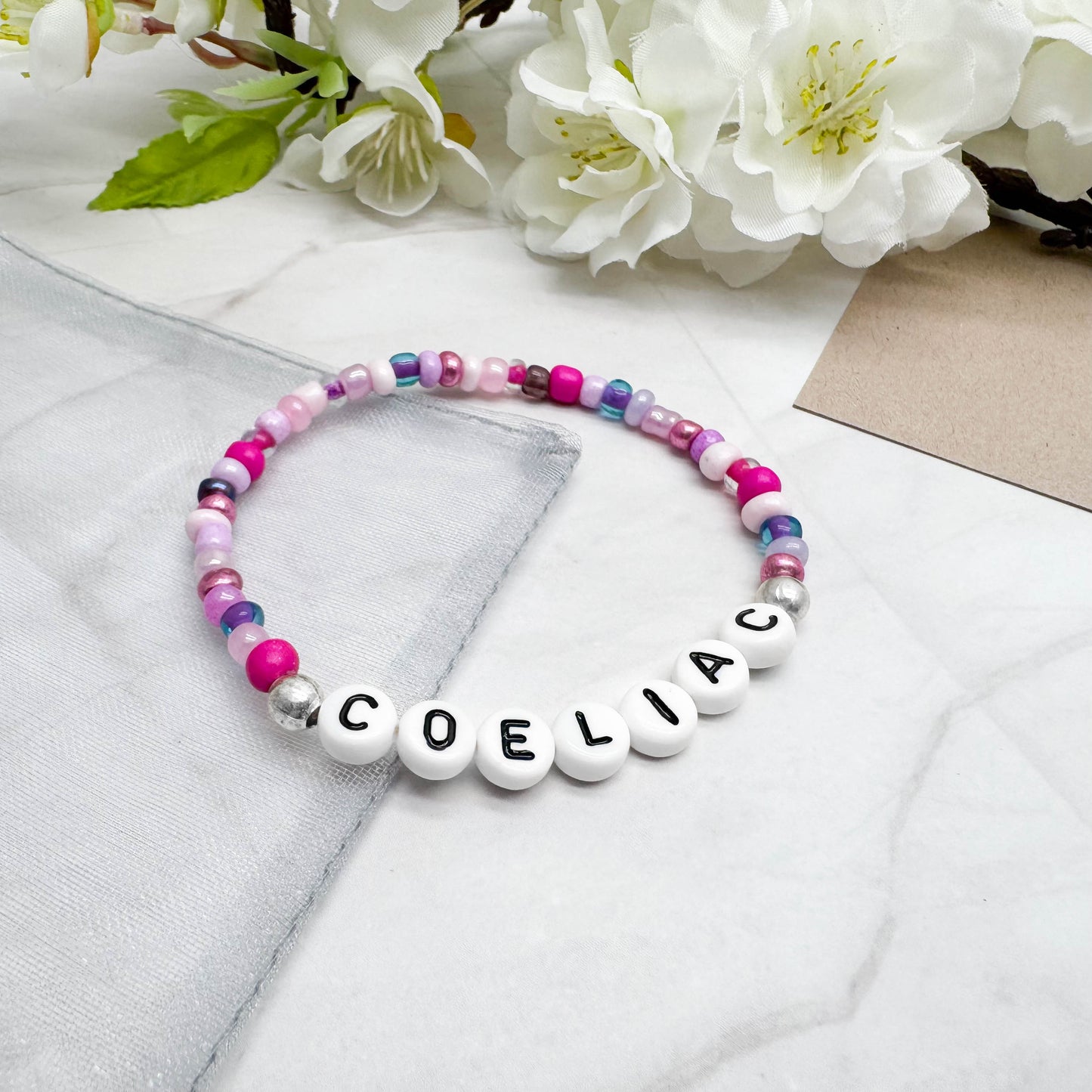 COELIAC Medical Alert Bracelet - Glass Seed Beads