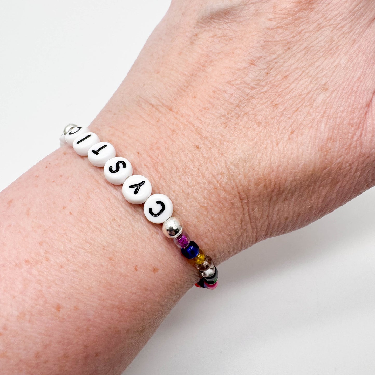 CYSTIC FIBROSIS Medical Alert Bracelet - Glass Seed Beads
