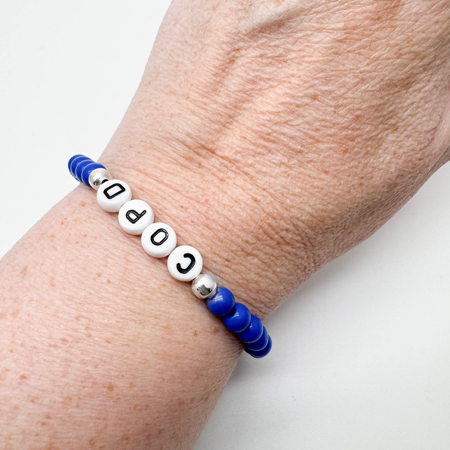 COPD Medical Alert Bracelet - Acrylic Letter Beads