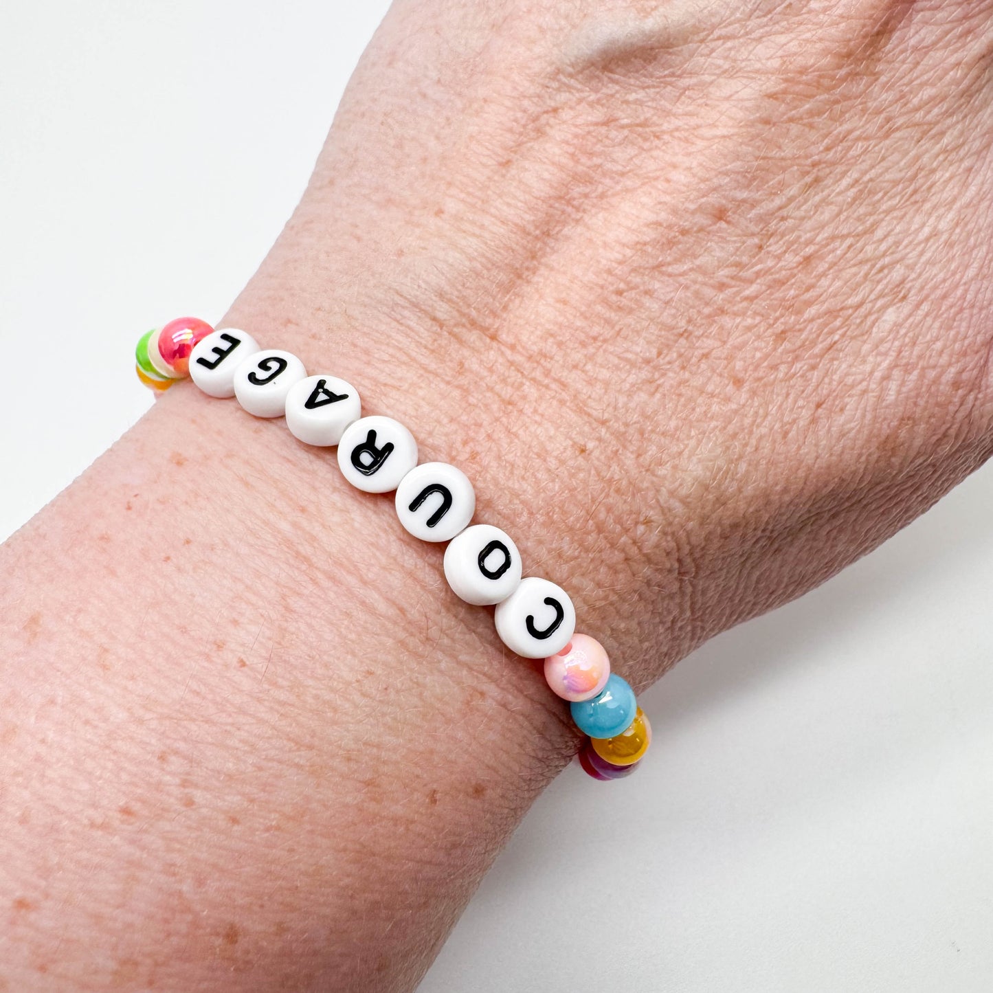 COURAGE Message Bracelet - Acrylic Letter Beads