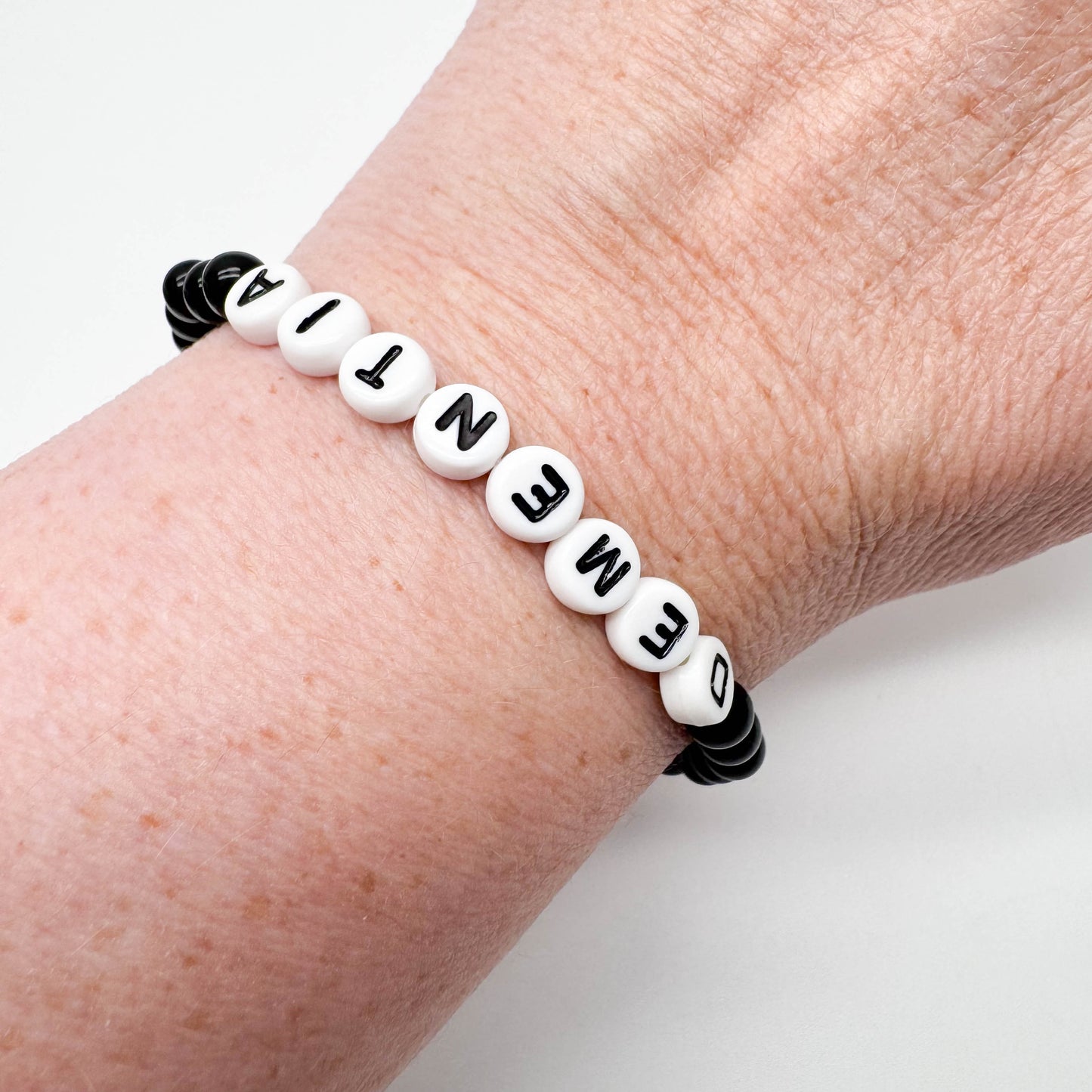 DEMENTIA Medical Alert Bracelet - Acrylic Letter Beads