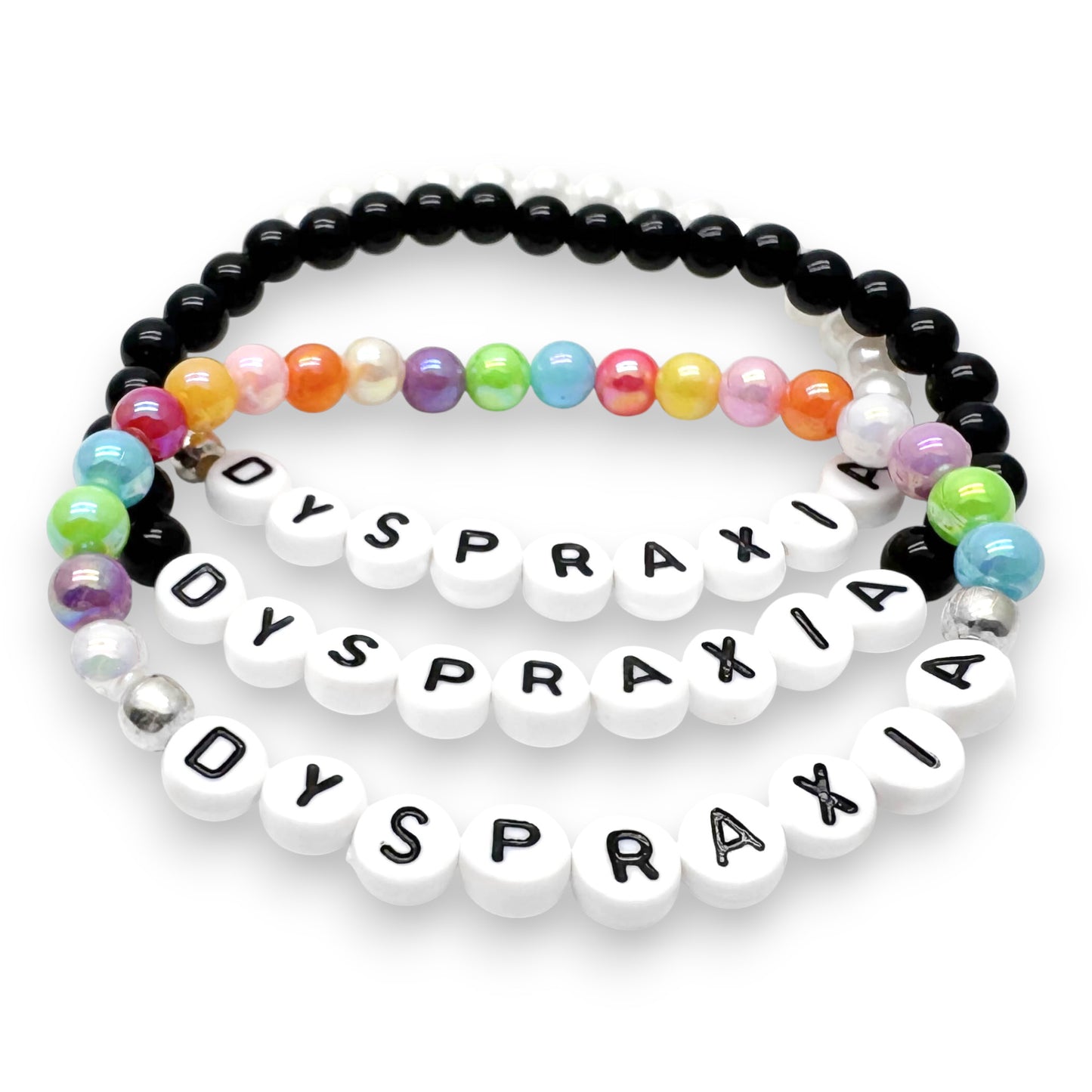 DYSPRAXIA Medical Alert Bracelet - Acrylic Letter Beads