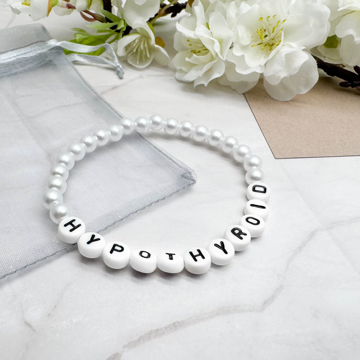 HYPOTHYROID Medical Alert Bracelet - Acrylic Letter Beads