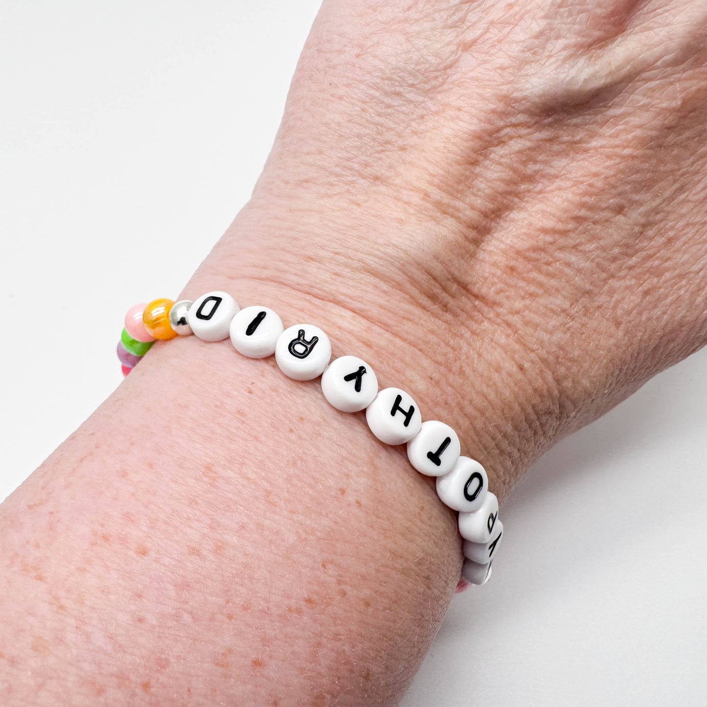 HYPOTHYROID Medical Alert Bracelet - Acrylic Letter Beads