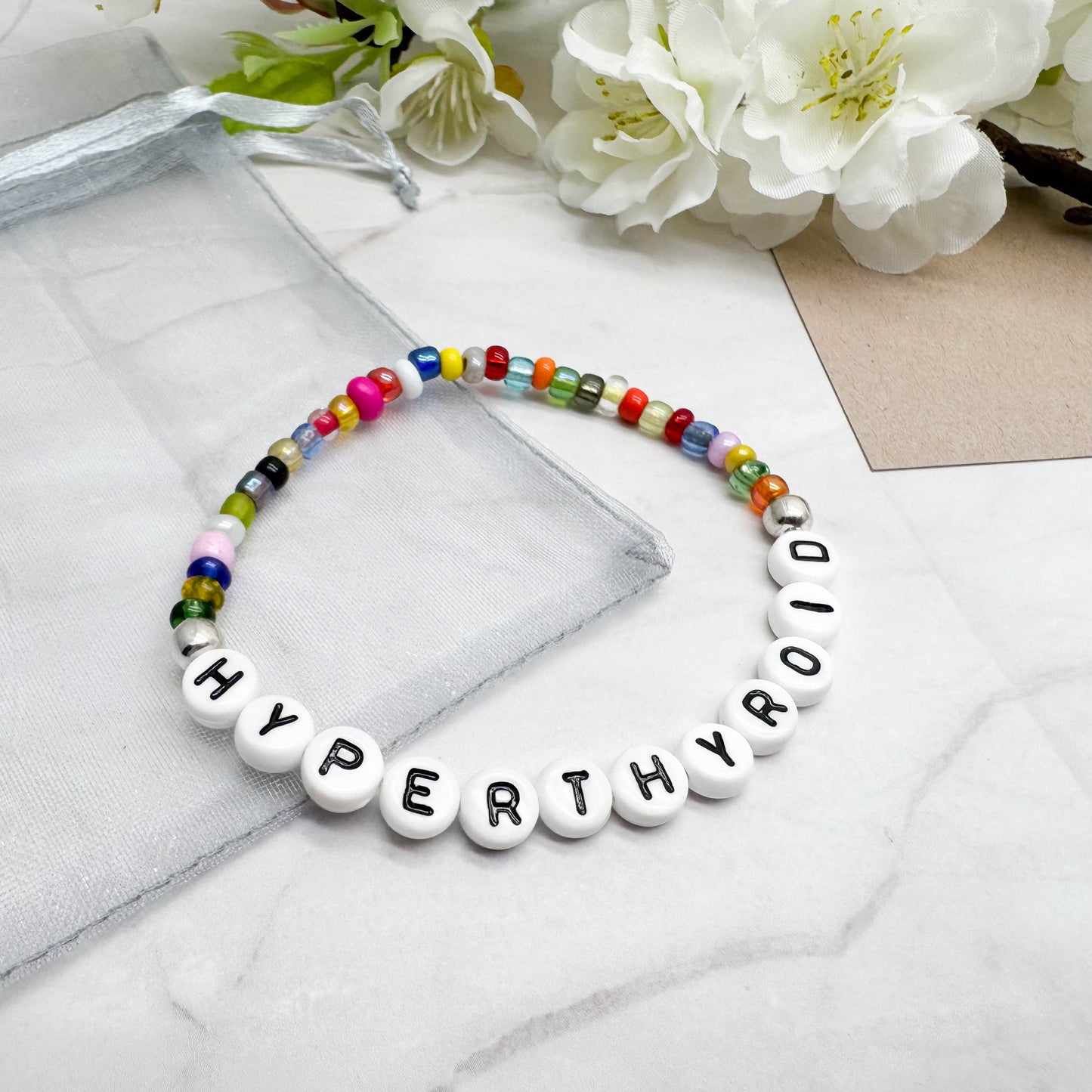 HYPERTHYROID Medical Alert Bracelet - Glass Seed Beads