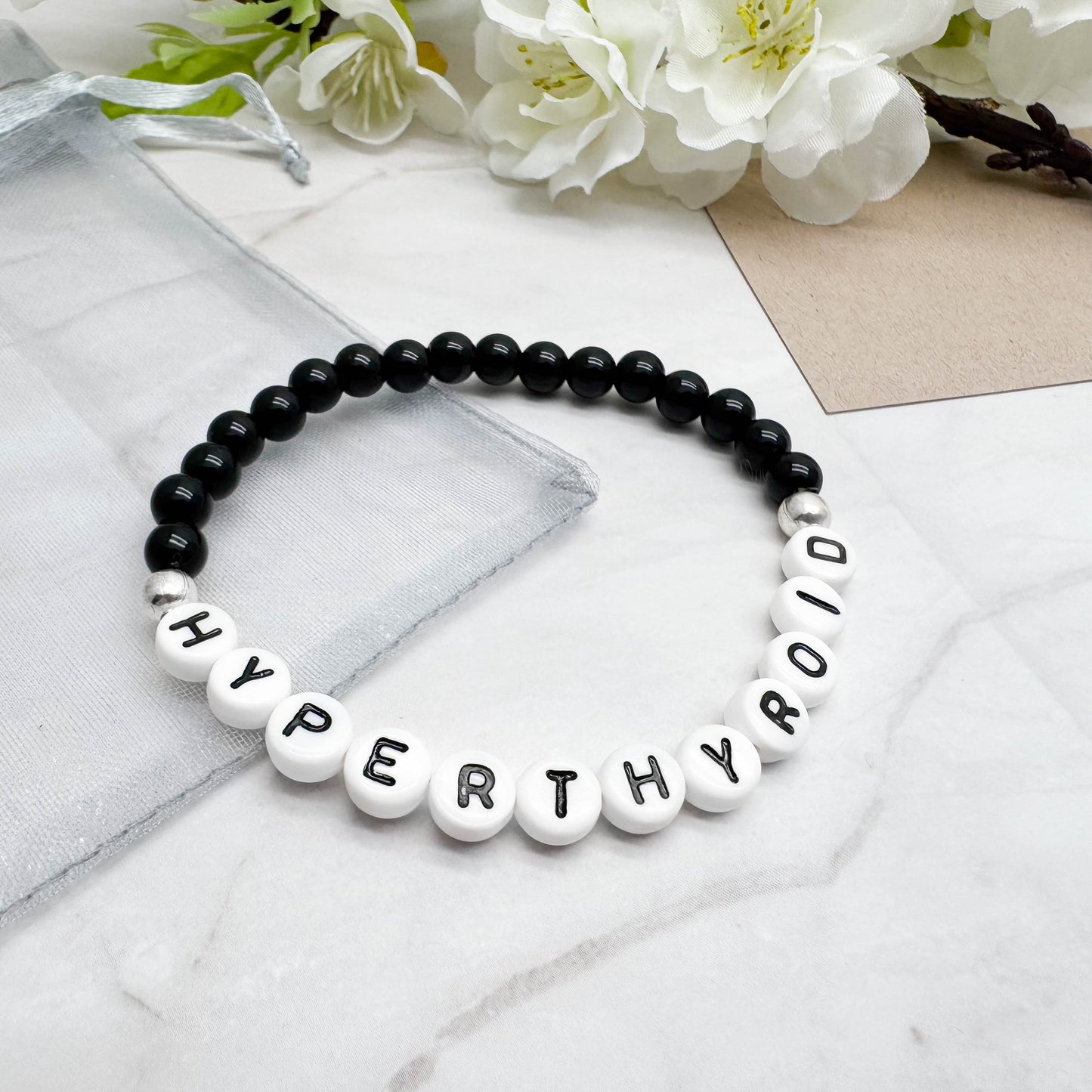 HYPERTHYROID Medical Alert Bracelet - Acrylic Letter Beads