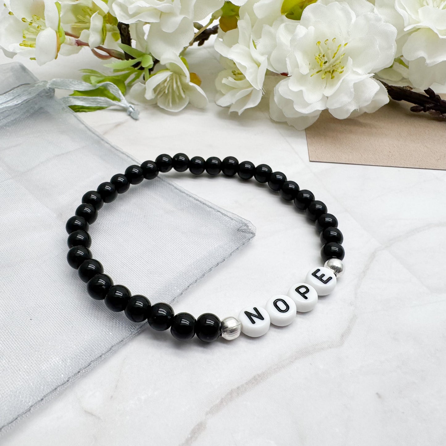 NOPE Message Bracelet - Acrylic Letter Beads