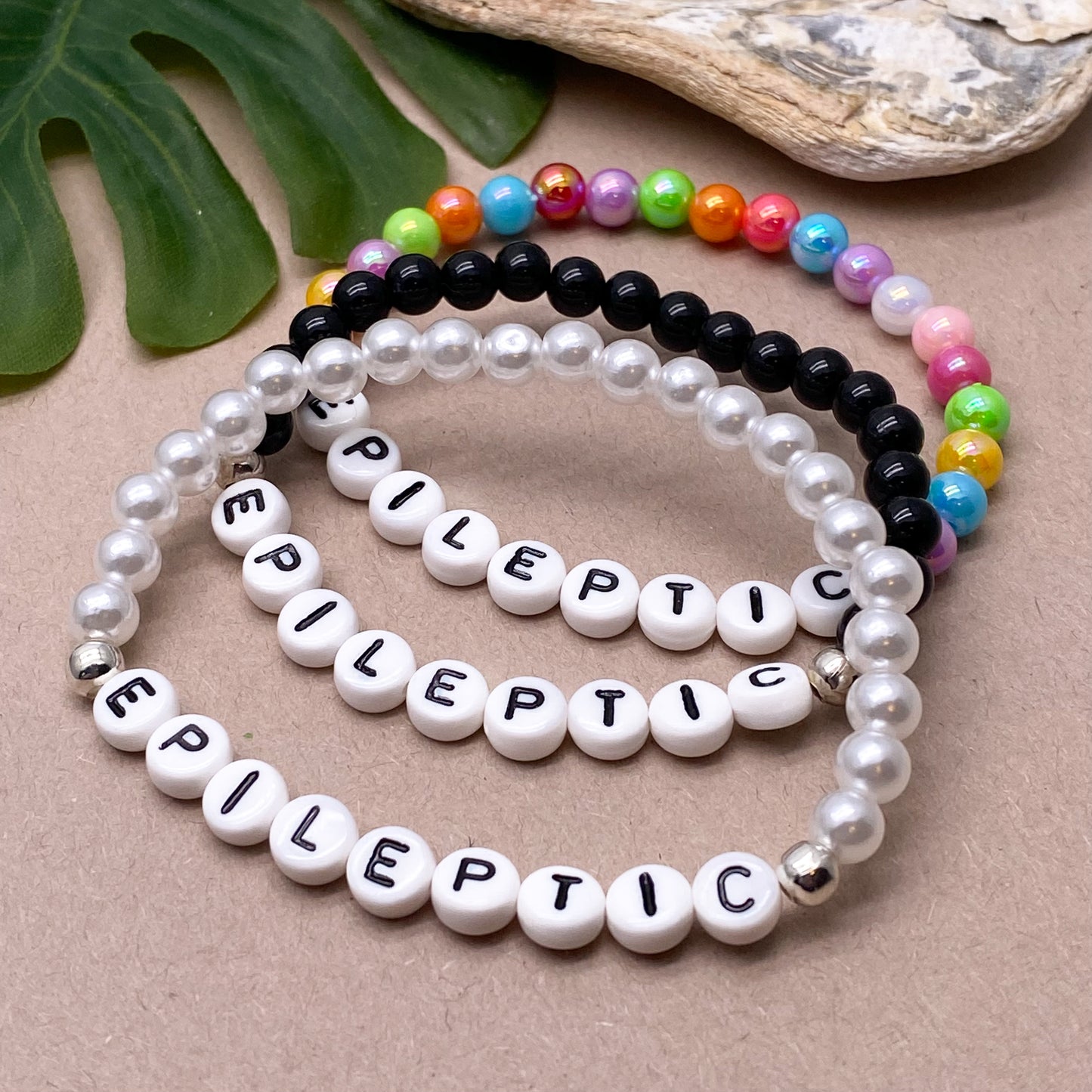 EPILEPTIC Medical Alert Bracelet - Acrylic Letter Beads