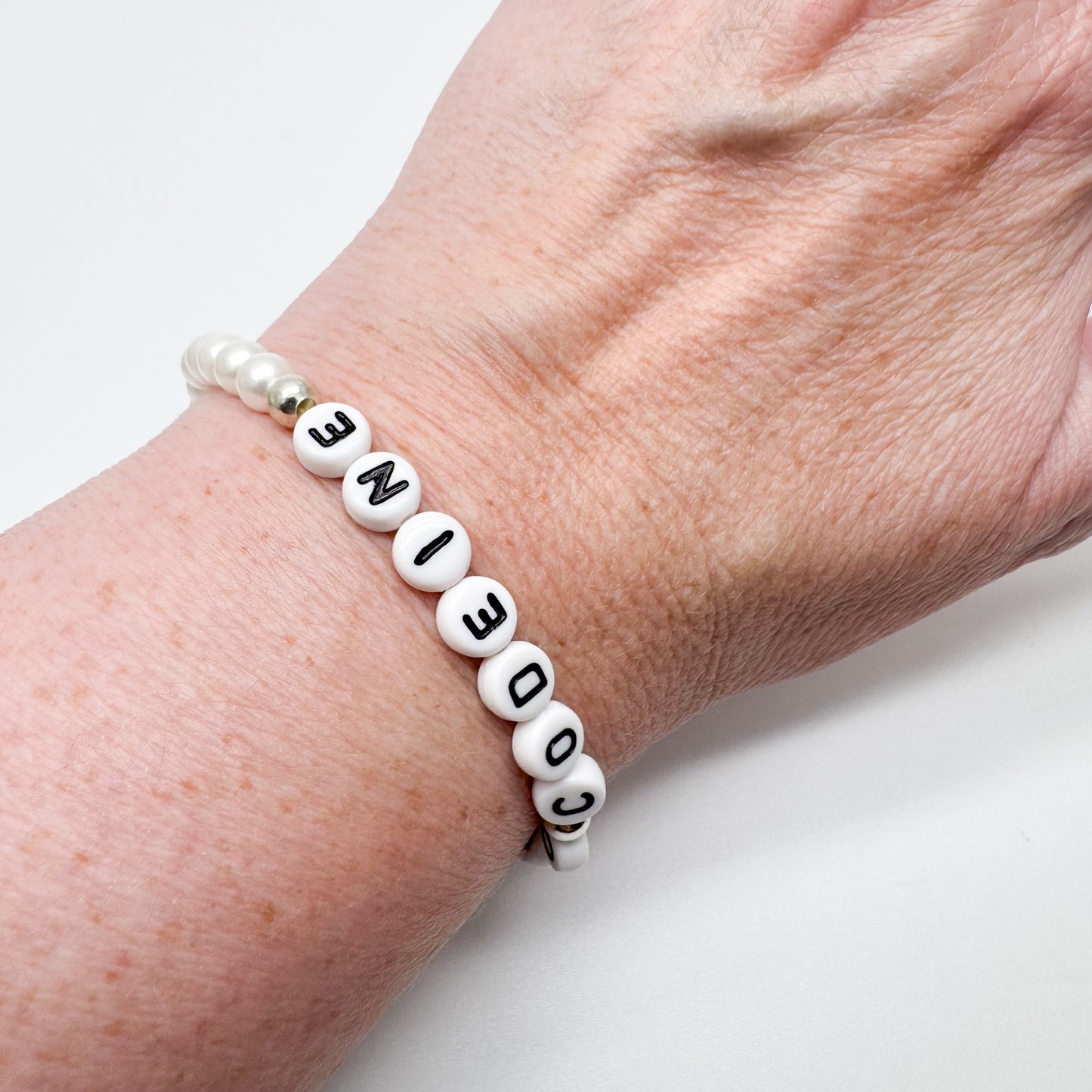 NO CODEINE Medical Alert Bracelet - Acrylic Letter Beads