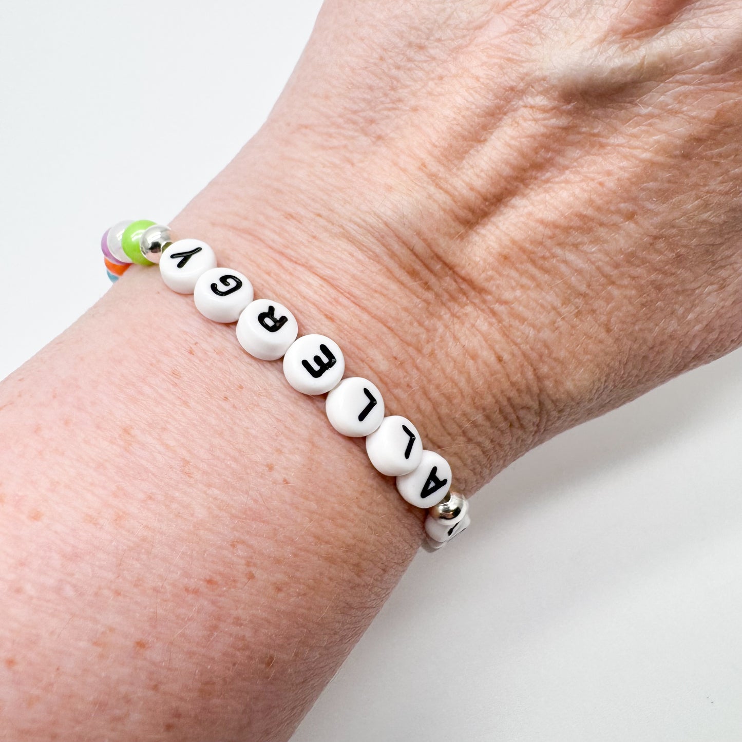 NUT ALLERGY Medical Alert Bracelet - Acrylic Letter Beads