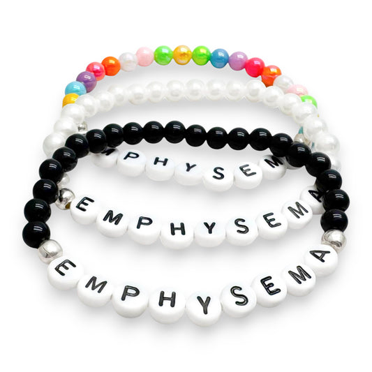 EMPHYSEMA Medical Alert Bracelet - Acrylic Letter Beads
